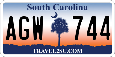 SC license plate AGW744