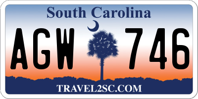 SC license plate AGW746