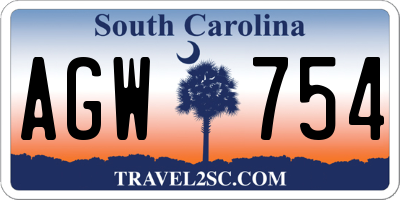 SC license plate AGW754
