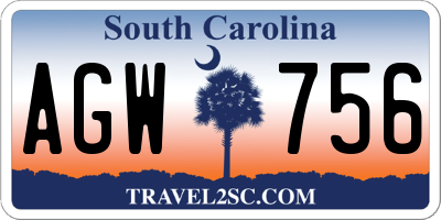SC license plate AGW756