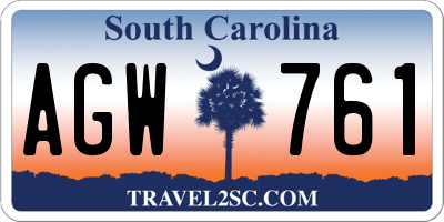 SC license plate AGW761