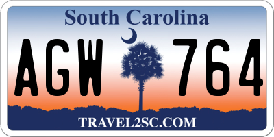 SC license plate AGW764