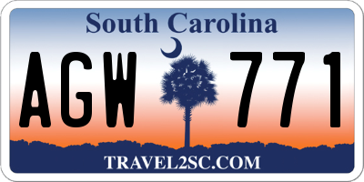 SC license plate AGW771