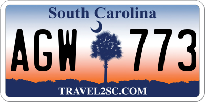 SC license plate AGW773