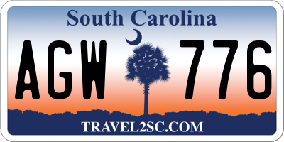 SC license plate AGW776