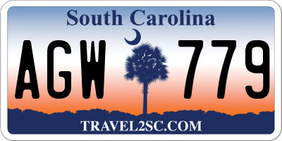 SC license plate AGW779