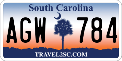 SC license plate AGW784