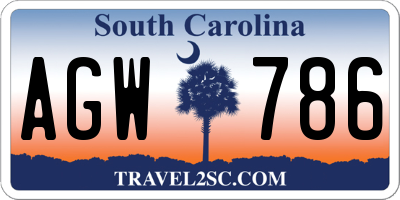 SC license plate AGW786