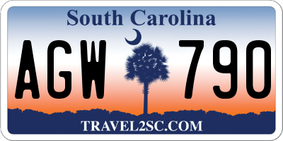 SC license plate AGW790