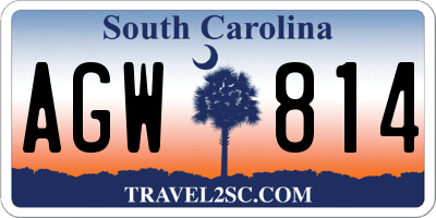 SC license plate AGW814