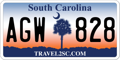 SC license plate AGW828