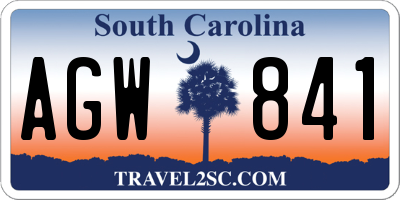 SC license plate AGW841