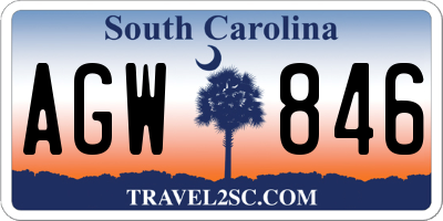 SC license plate AGW846
