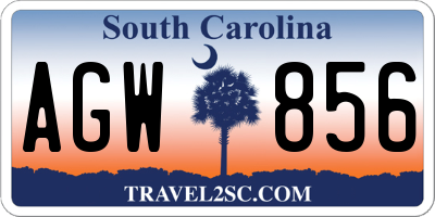 SC license plate AGW856