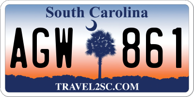 SC license plate AGW861