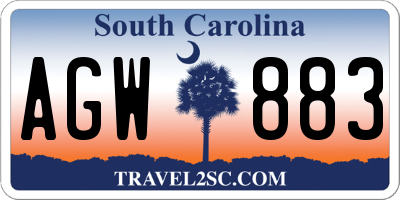 SC license plate AGW883