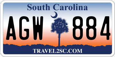 SC license plate AGW884