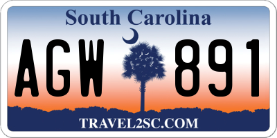 SC license plate AGW891