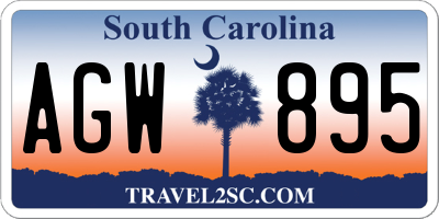 SC license plate AGW895