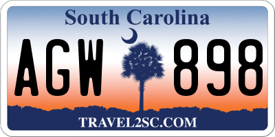 SC license plate AGW898