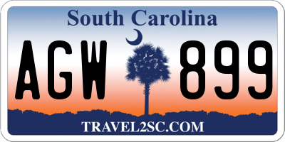 SC license plate AGW899