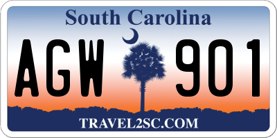 SC license plate AGW901