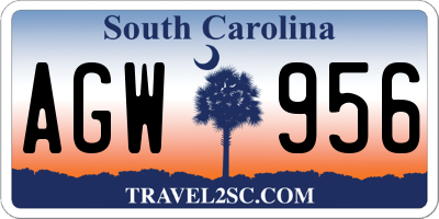 SC license plate AGW956