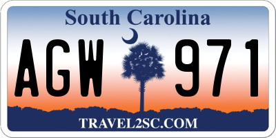 SC license plate AGW971