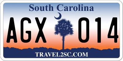 SC license plate AGX014
