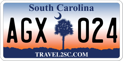 SC license plate AGX024