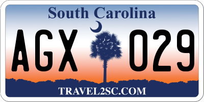 SC license plate AGX029
