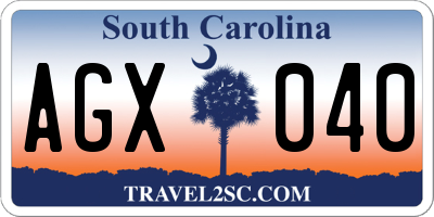 SC license plate AGX040