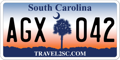 SC license plate AGX042