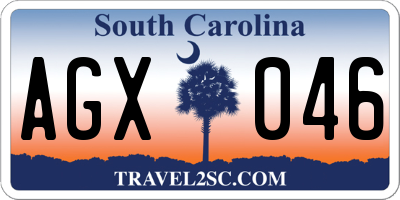 SC license plate AGX046