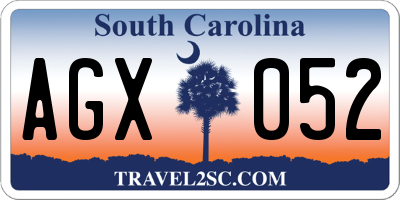 SC license plate AGX052