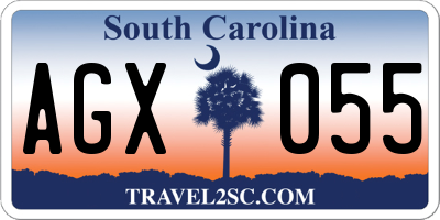 SC license plate AGX055