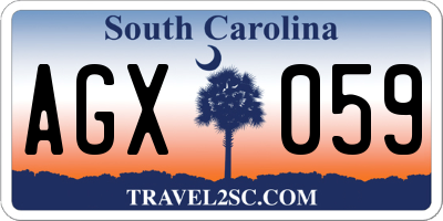 SC license plate AGX059