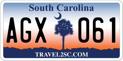 SC license plate AGX061