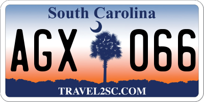 SC license plate AGX066