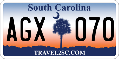 SC license plate AGX070