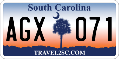 SC license plate AGX071