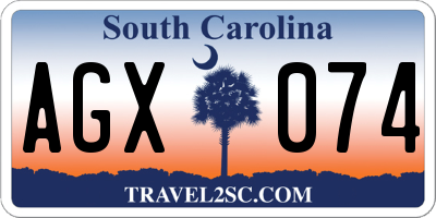 SC license plate AGX074