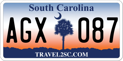 SC license plate AGX087