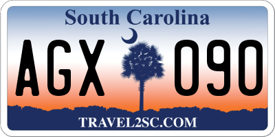 SC license plate AGX090