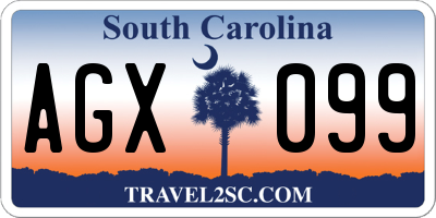 SC license plate AGX099