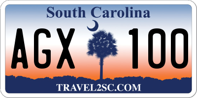 SC license plate AGX100