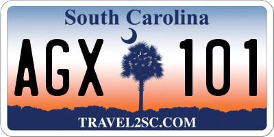 SC license plate AGX101