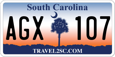 SC license plate AGX107
