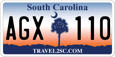 SC license plate AGX110