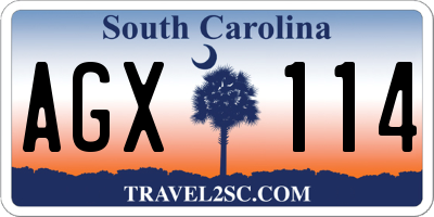 SC license plate AGX114